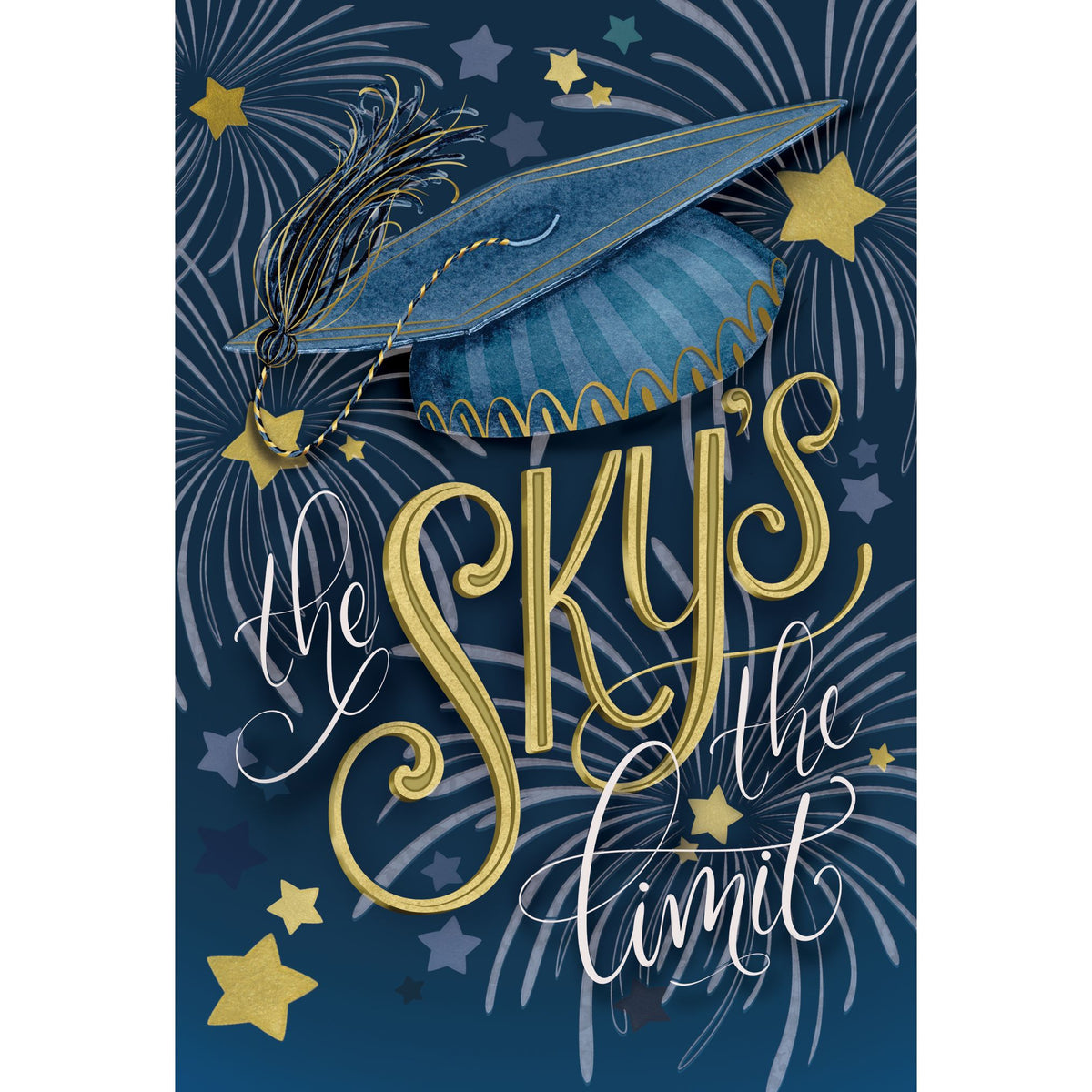 Pictura Sky's The Limit Cap graduation card featuring a graduation cap design