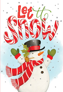 Let It Snow Snowman Christmas Card
