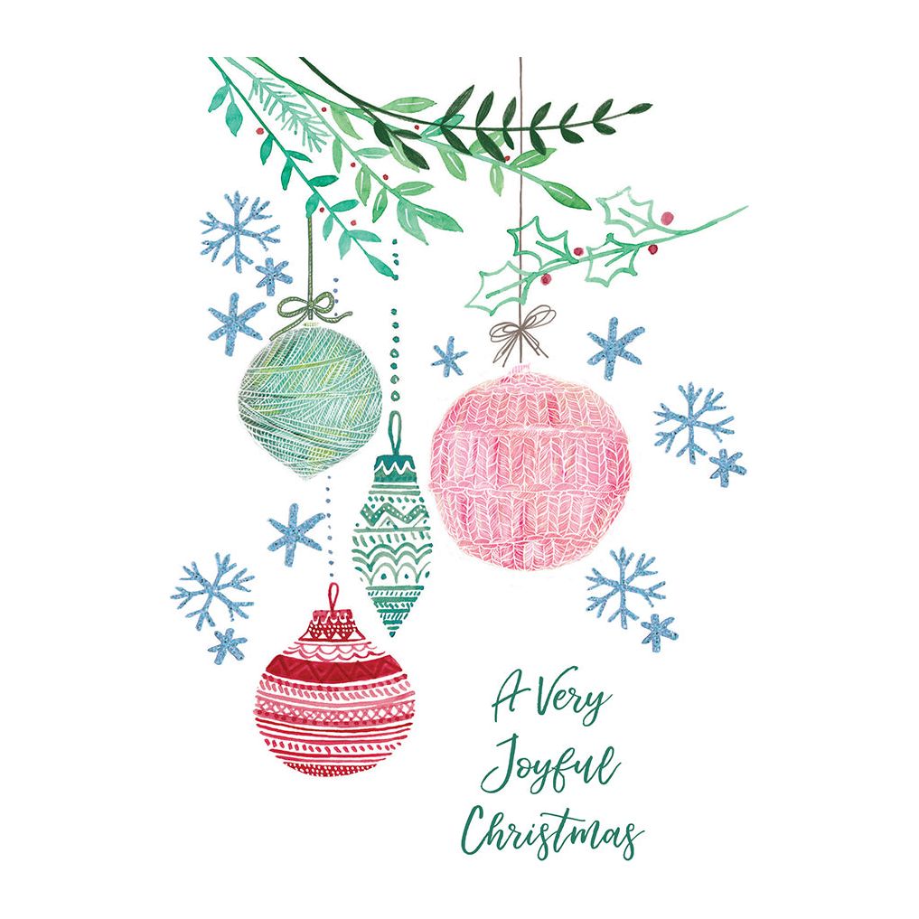 Linework Baubles Christmas Card