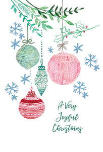 Linework Baubles Christmas Card