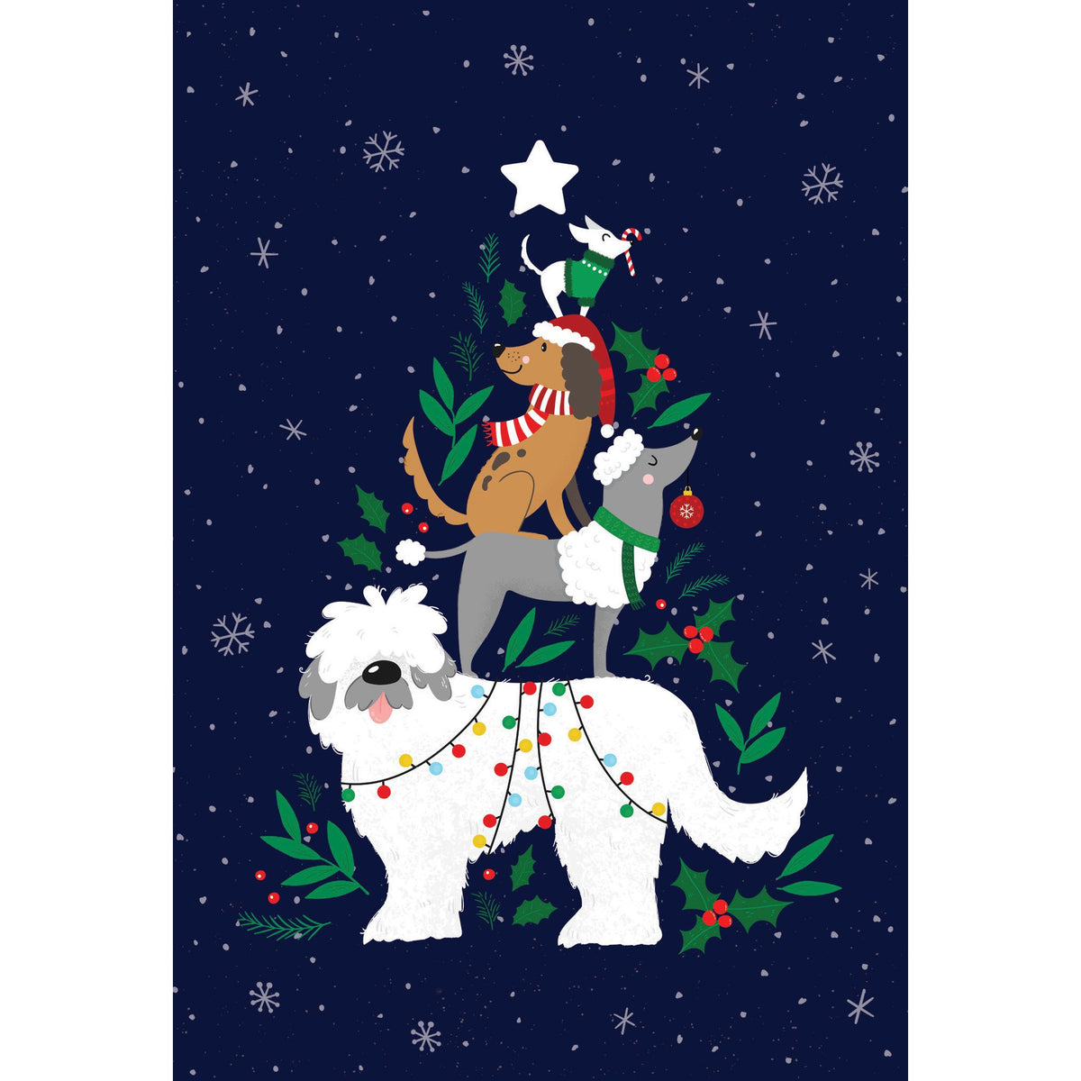 Dog Tree Christmas Card