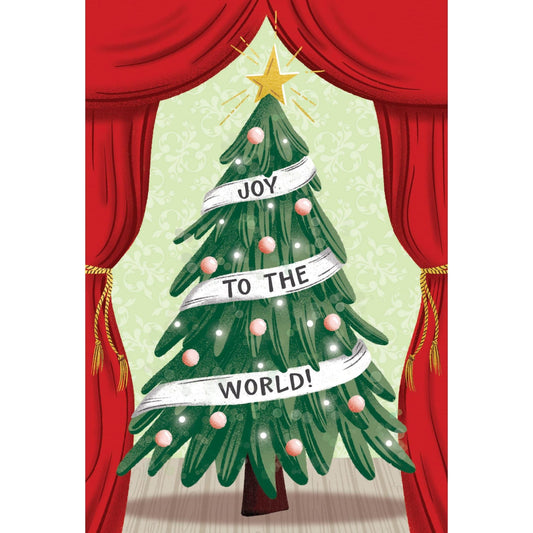 Pictura Joy To The World Tree Christmas card with festive holiday design featuring a decorated Christmas tree and seasonal imagery.