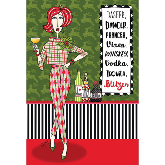 Seasonal Tequila Blitzen Christmas card by Dolly Mamas featuring festive holiday design from Pictura.