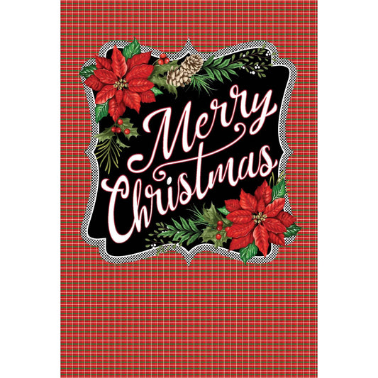 Pictura Merry Christmas Script holiday card with festive red and green design featuring elegant holiday message and seasonal decorations.