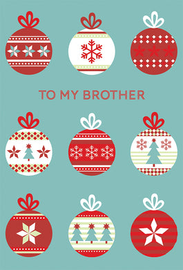 Nine Baubles Christmas Card Brother