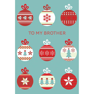 Nine Baubles Christmas Card Brother