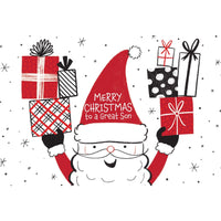 Happy Santa Christmas Card Son