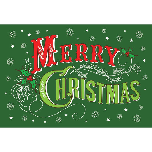 Vintage Text Christmas card featuring a festive design for son from Pictura, ideal for seasonal holiday greetings.