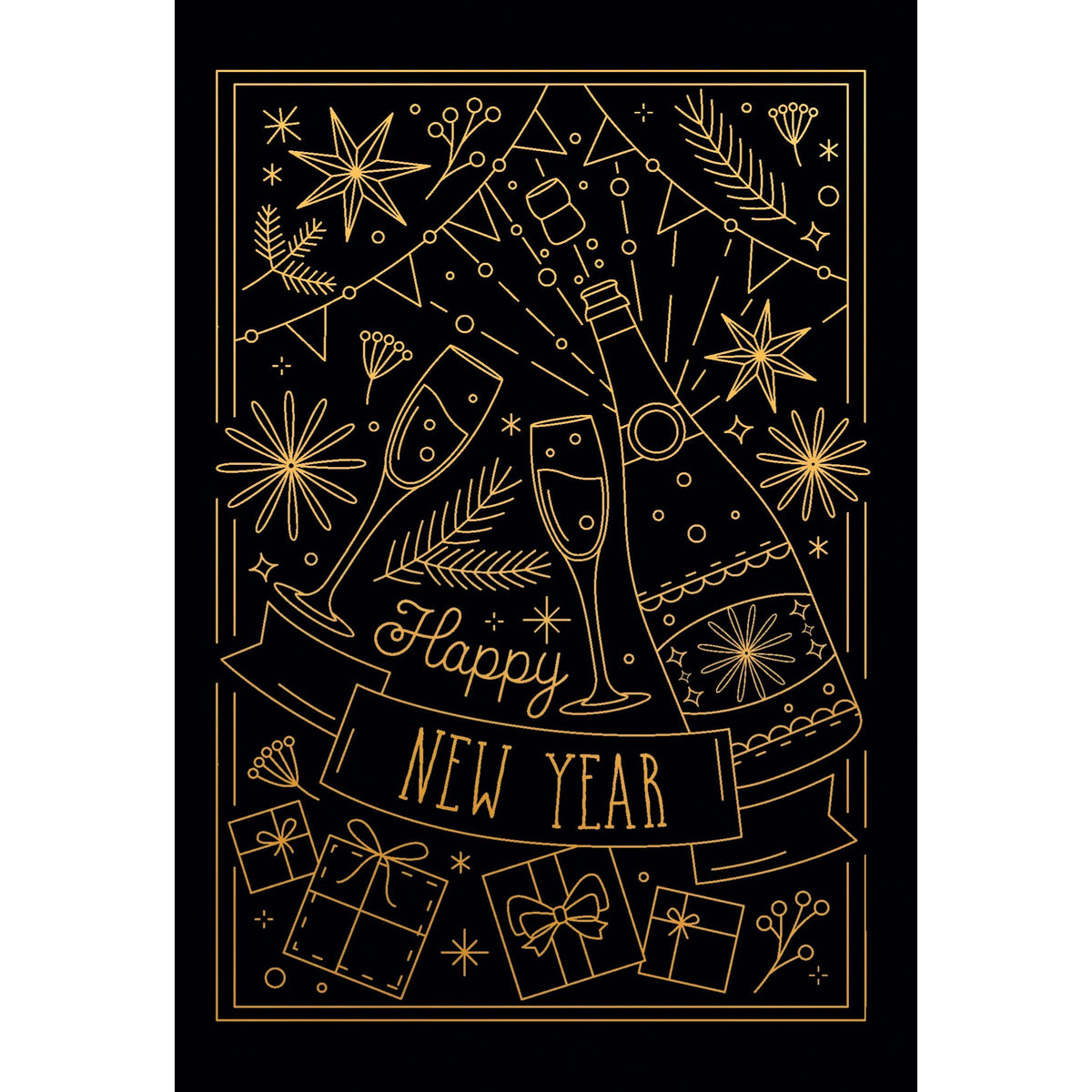 Pop The Champagne New Year's Card General