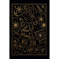 Pop The Champagne New Year's Card General