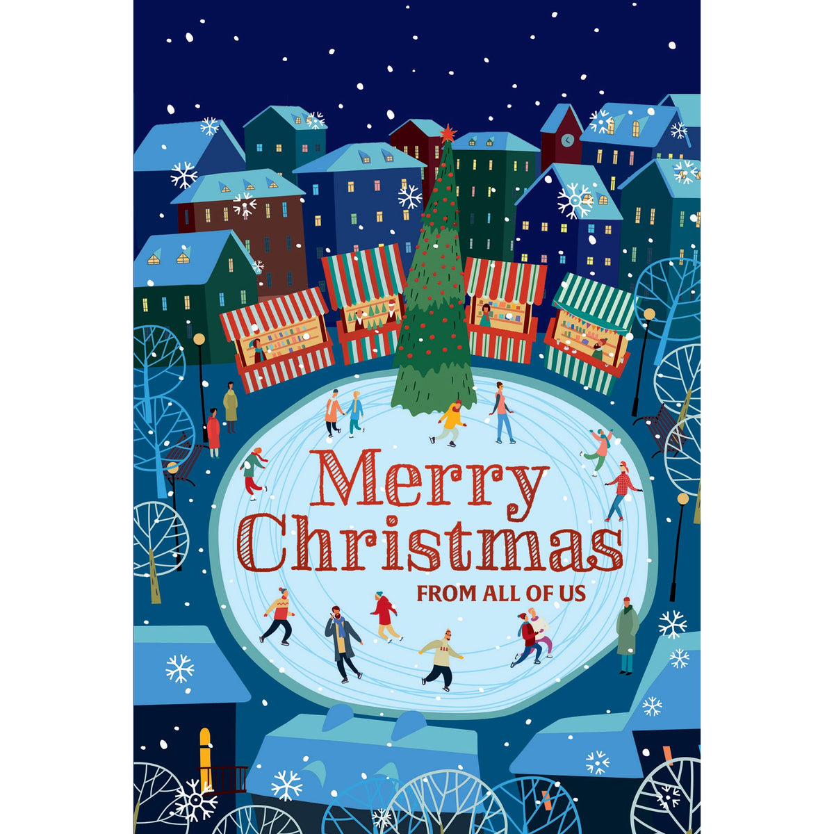 Night Skating Christmas Card From Us