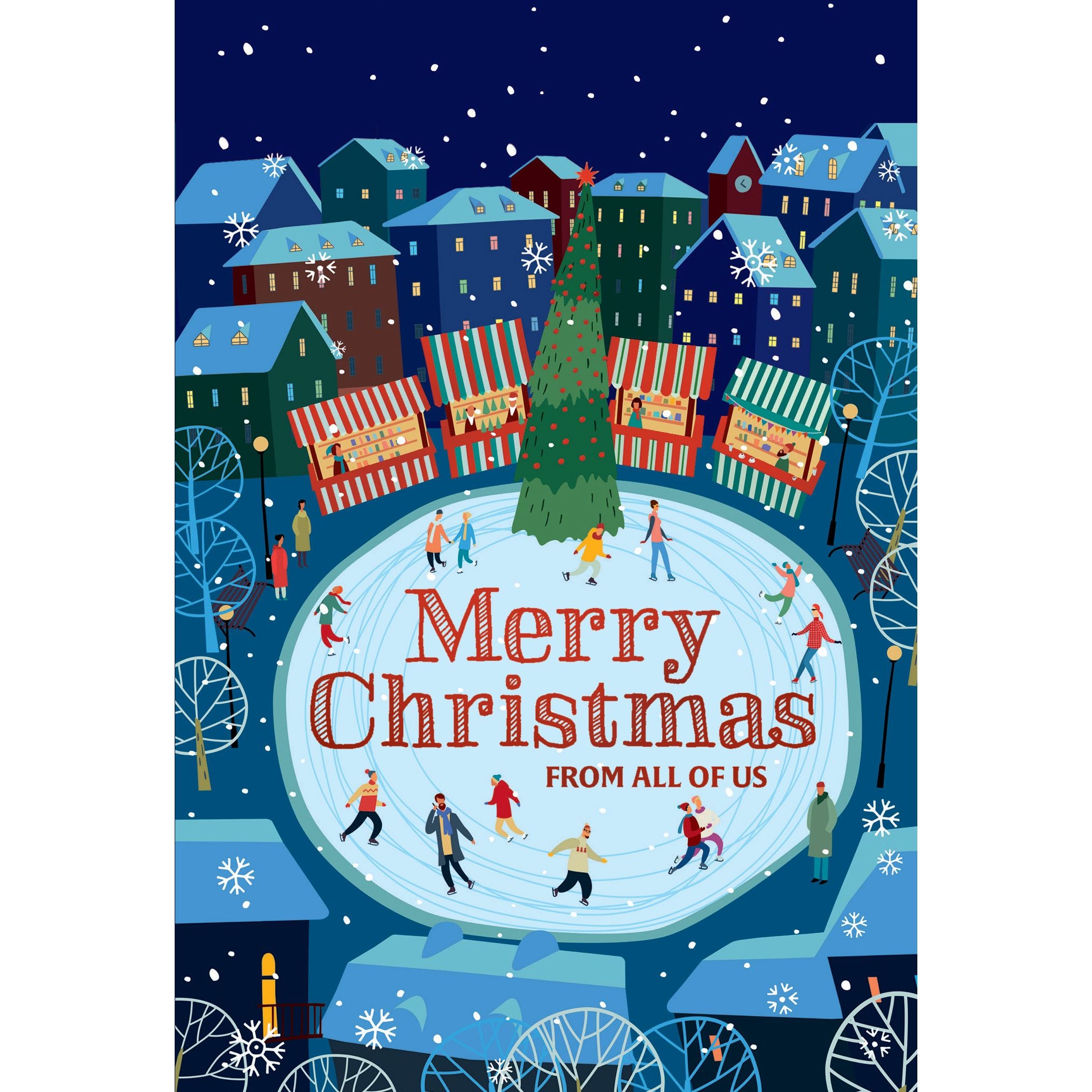 Night Skating Christmas Card From Us