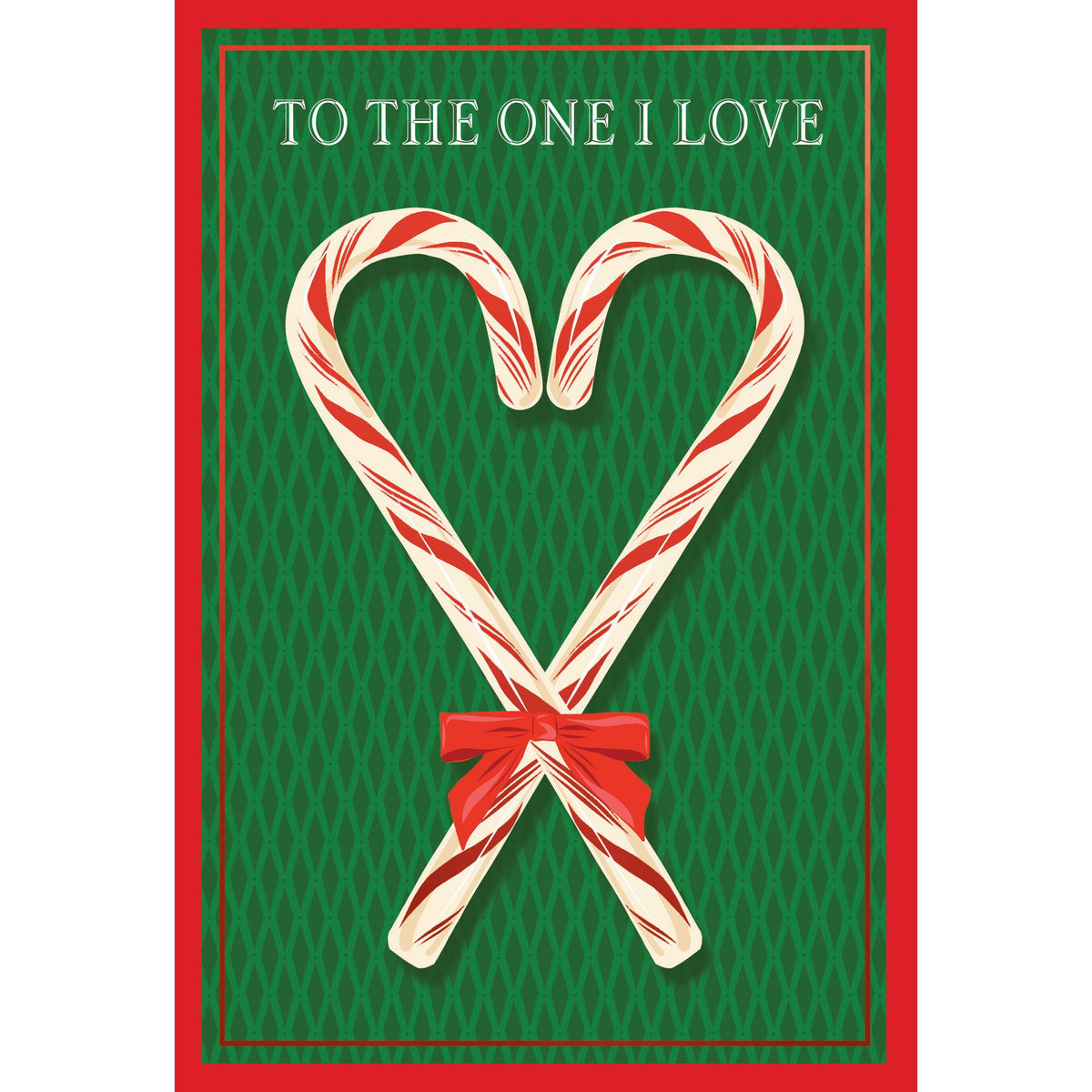 Candy Cane Heart Christmas Card One I Love