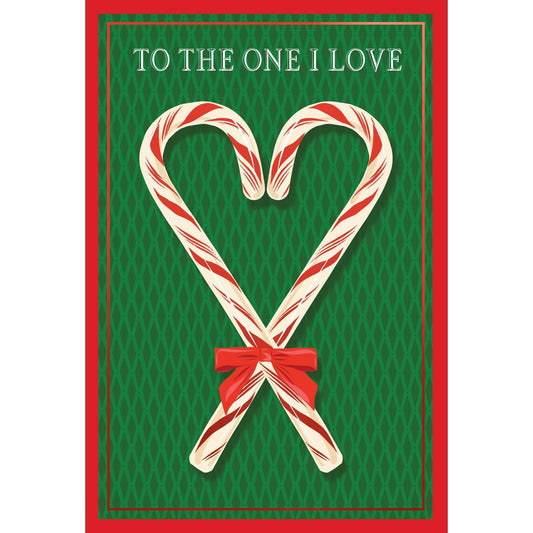 Pictura seasonal Candy Cane Heart Christmas card with festive red and white candy cane heart design for holiday greetings