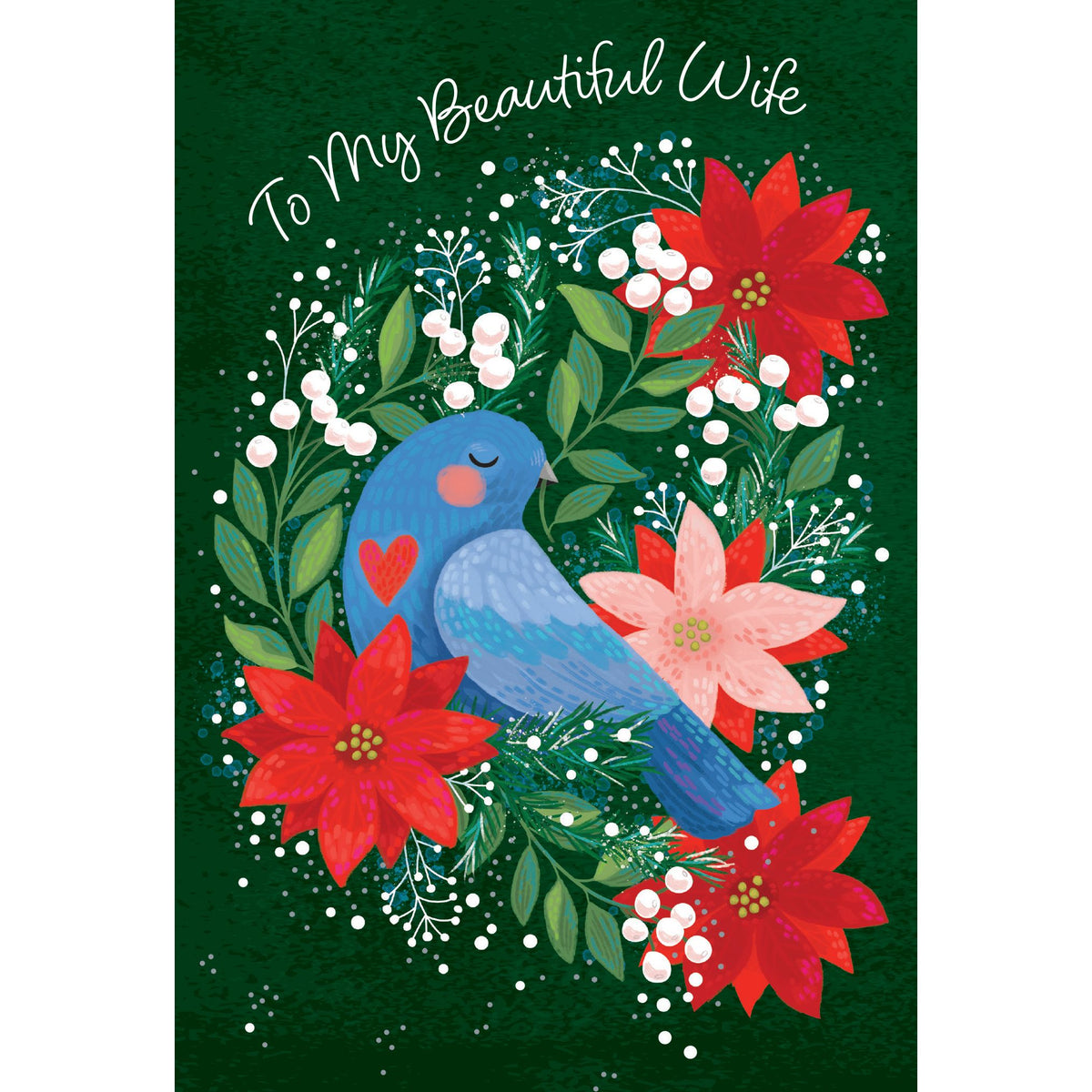 Blue Bird Christmas Card Wife