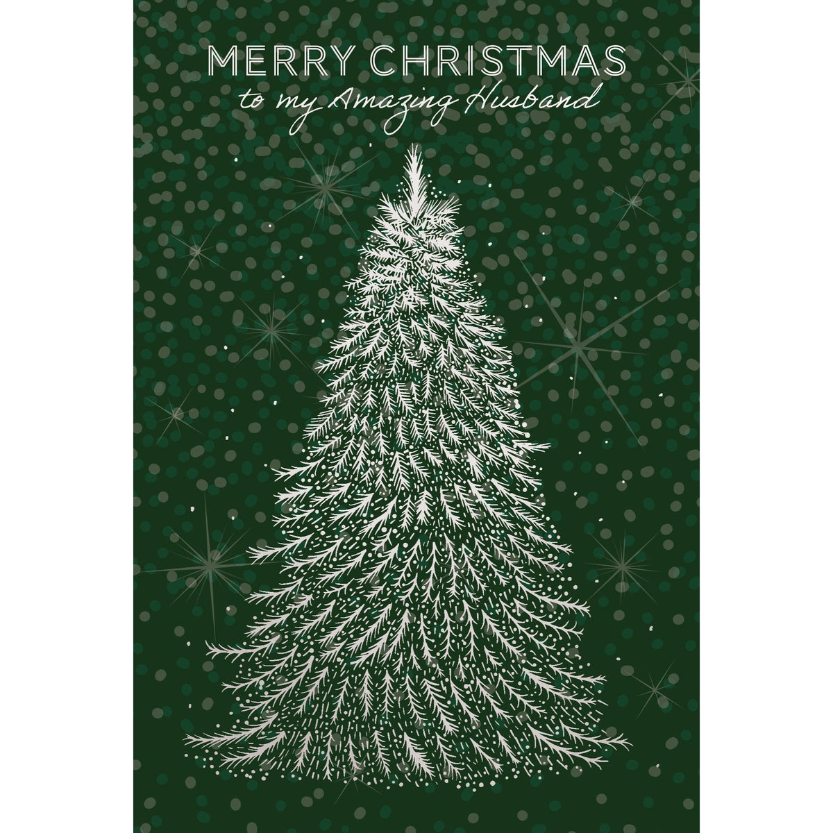 Sparkling Tree Christmas Card Husband