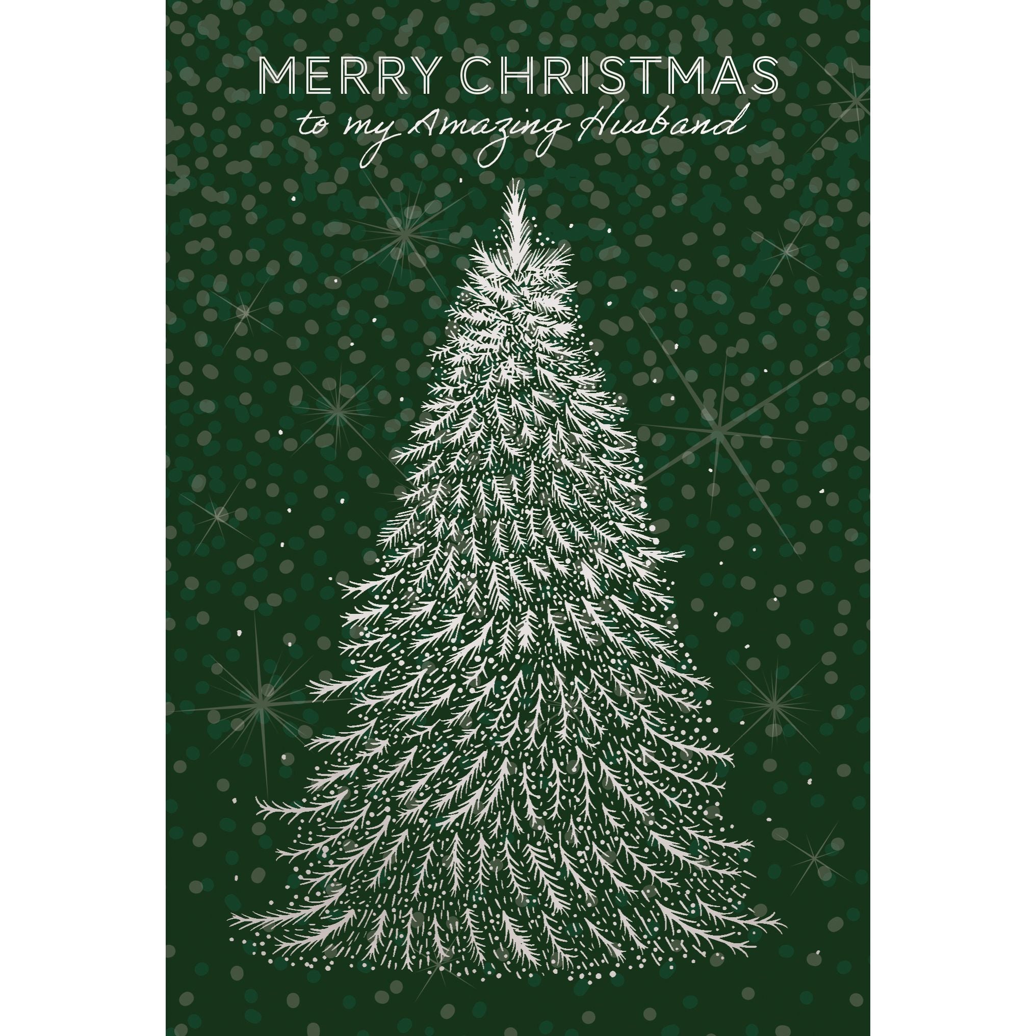 Sparkling Tree Christmas Card Husband