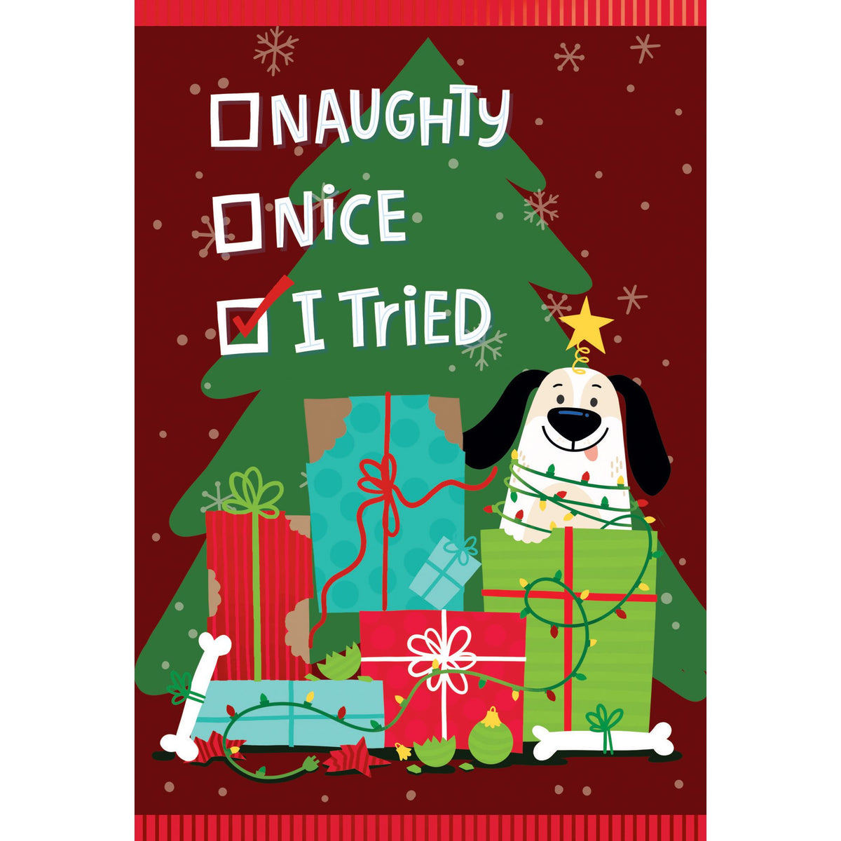 I Tried Dog Christmas Card From The Dog