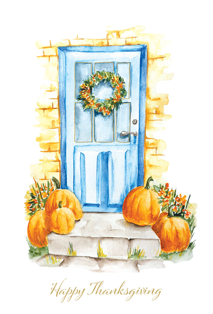 Pumpkins And Door Thanksgiving Card