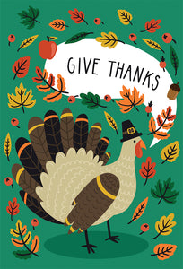 Give Thanks Turkey  Thanksgiving Card