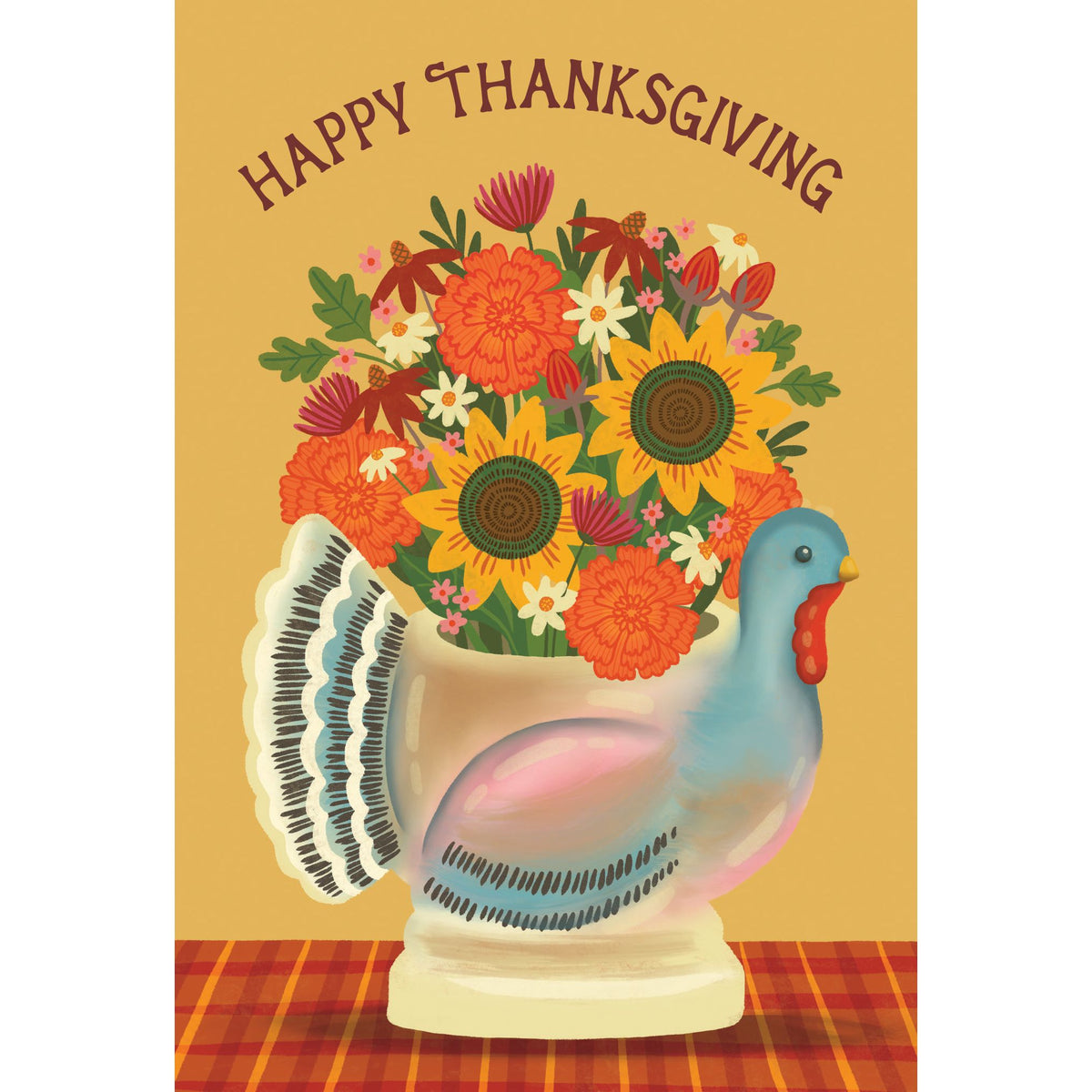 Turkey Vase Thanksgiving Card