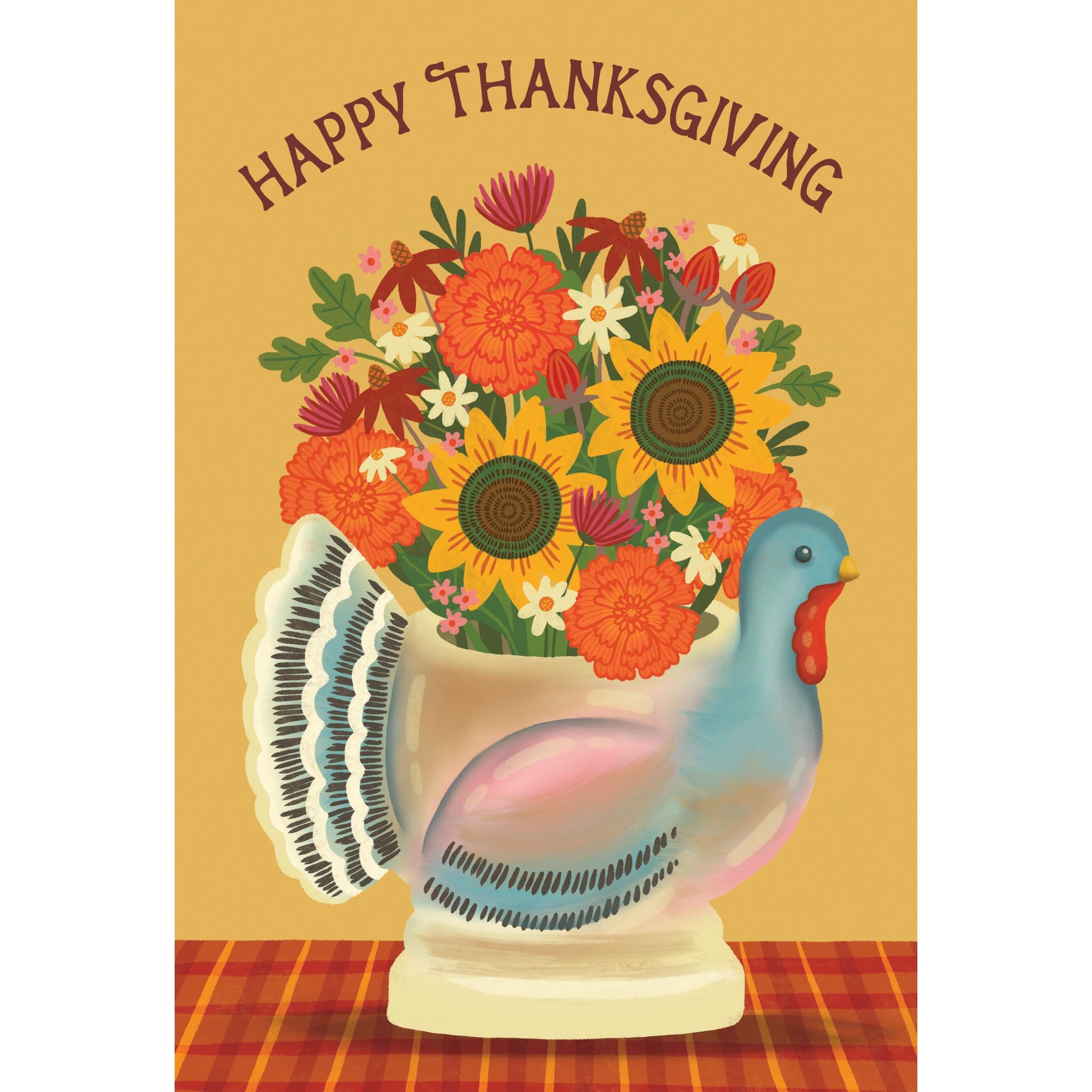 Turkey Vase Thanksgiving Card