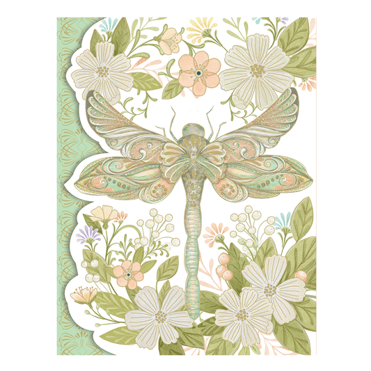 Pictura Purse Pad with a delicate dragonfly design, providing cushioning and protection for handbags and purses.