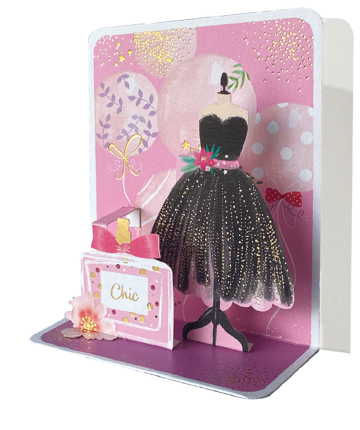 Chic Black Dress Pop-up Small 3D Card