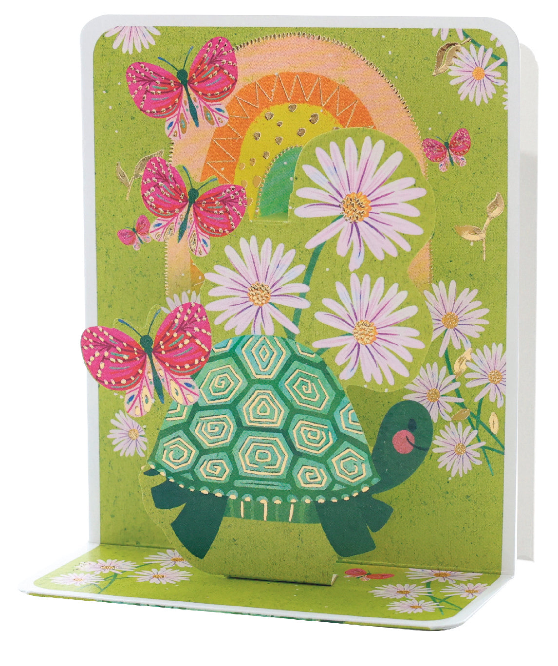 Flower Turtle Pop-up Small 3D Card