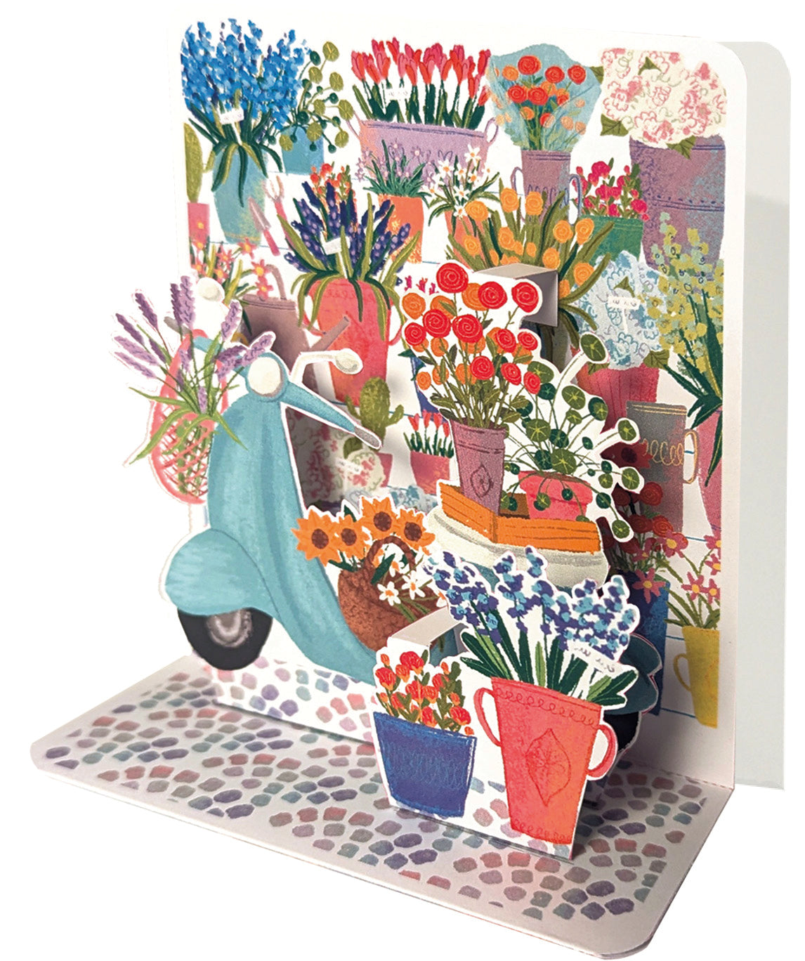 Vespa & Flowers Pop-up Small 3D Card