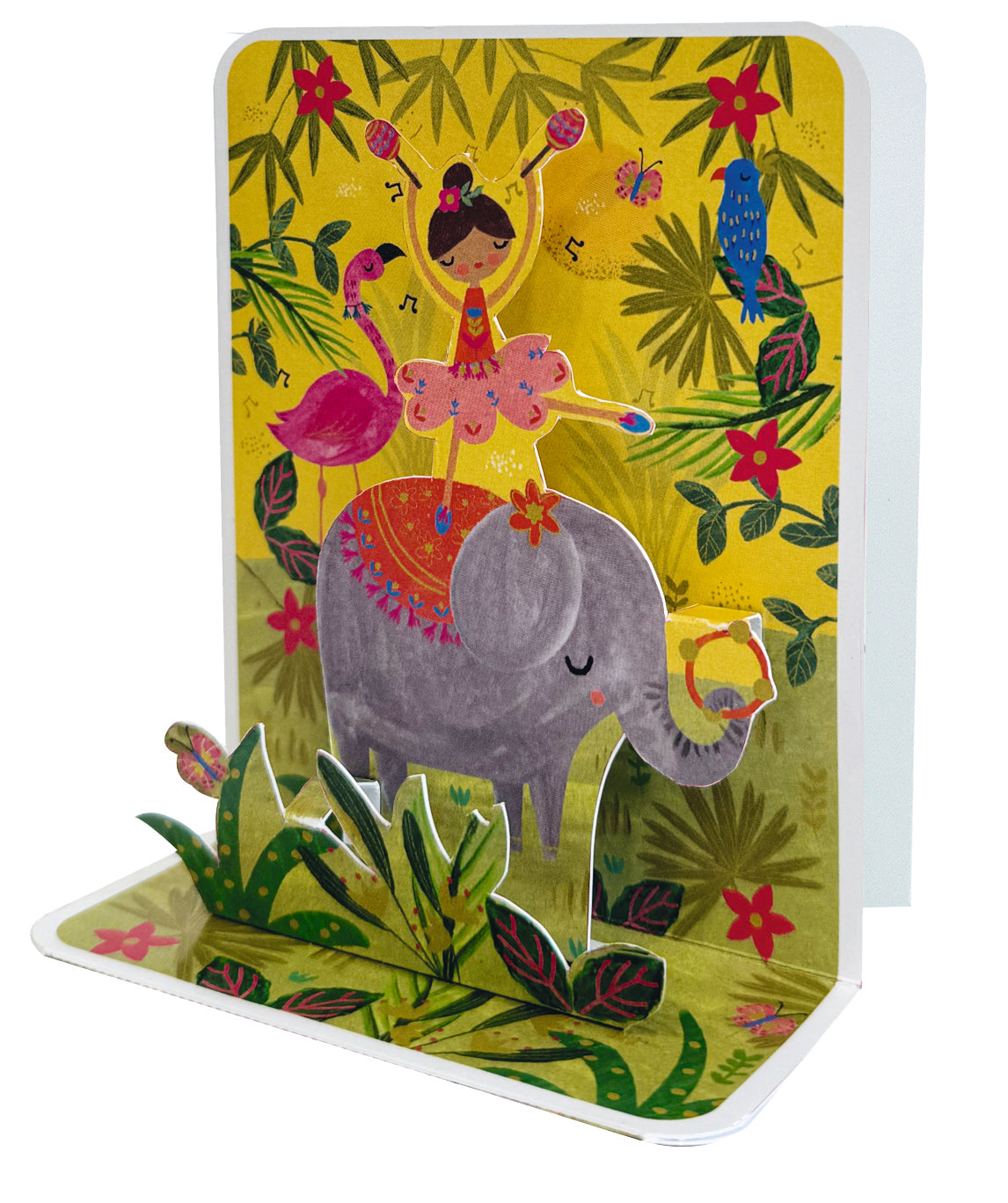 Dancer On Elephant Small Pop Up Card
