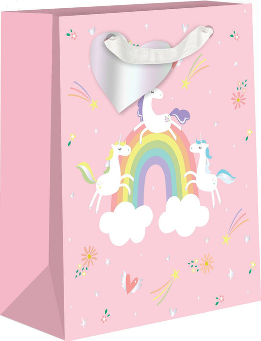 Medium Pictura gift bags featuring colorful unicorn designs, perfect for special presents and celebrations.