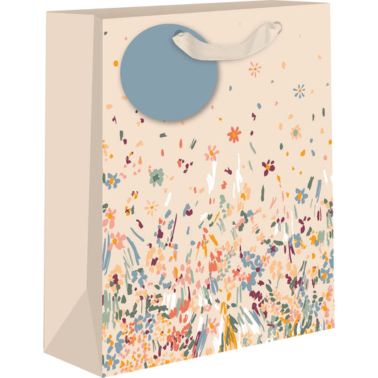Medium floral pastel gift bags by AB PICTURA featuring colorful pastel flower designs, ideal for gift wrapping.