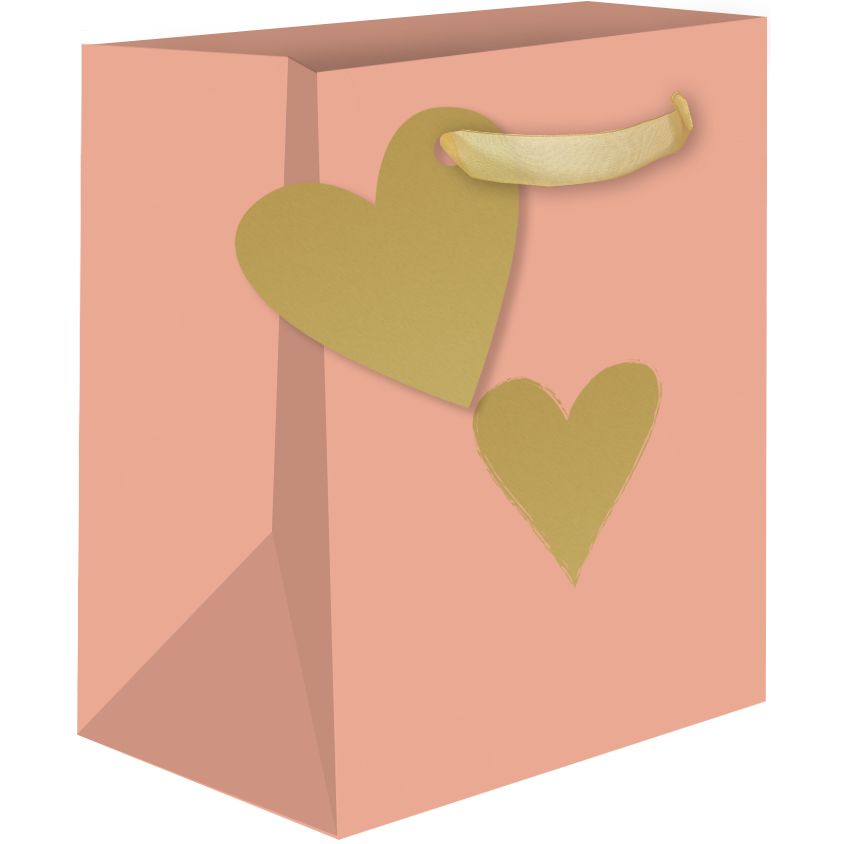 Small gold heart gift bags by AB PICTURA featuring a festive design, perfect for gift wrapping and special occasions.
