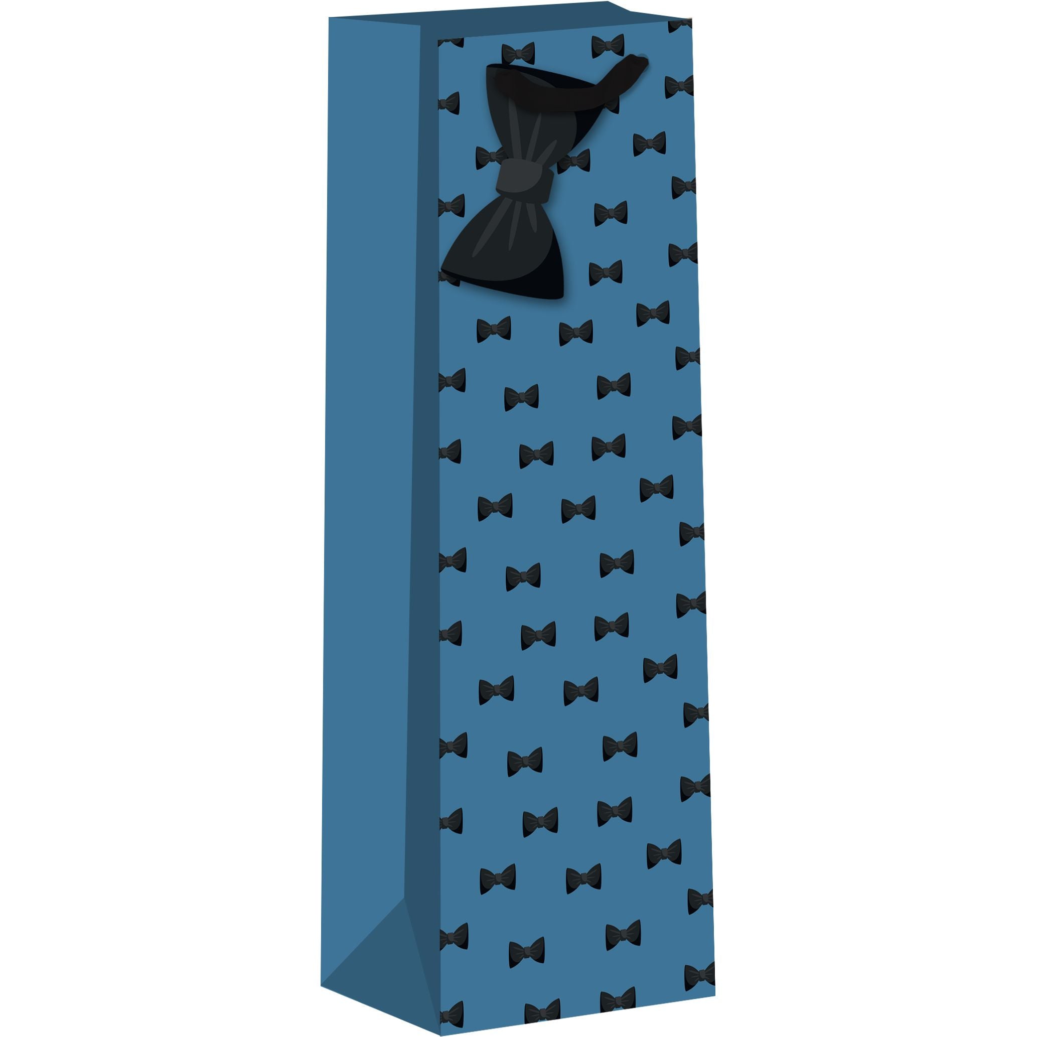 AB PICTURA gift bag with a bow-tie design, perfect for bottles, featuring a sturdy paper bag with decorative bow embellishment.