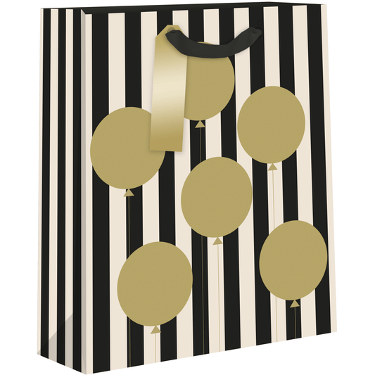 Large AB PICTURA gift bags with colorful balloon strip design, perfect for festive gift wrapping.