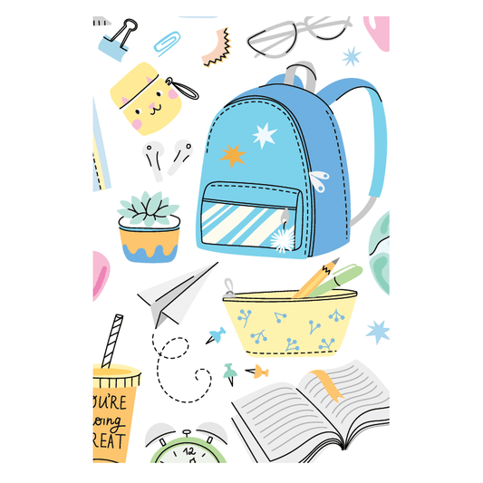 Pictura Smart Cloth pouch with school supplies, featuring a compact, colorful fabric design for cleaning and organizing school materials.