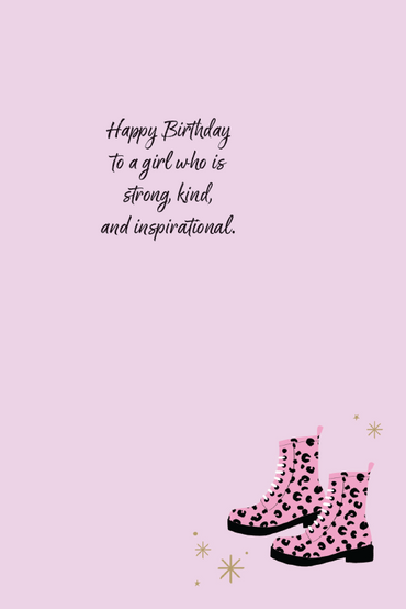 Leopard Boots Birthday Card Daughter