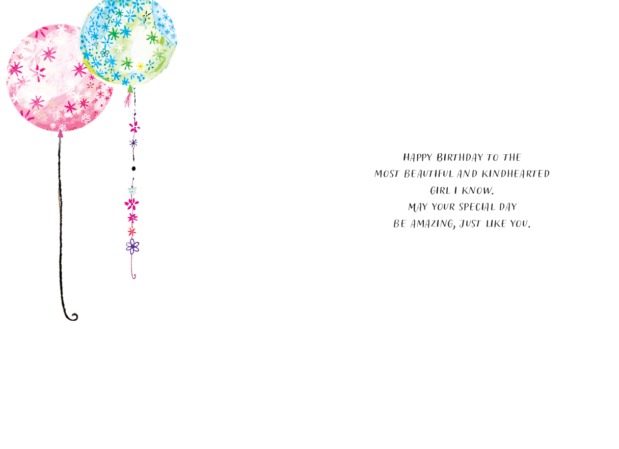 Dalmatian Balloons Birthday Card Granddaughter