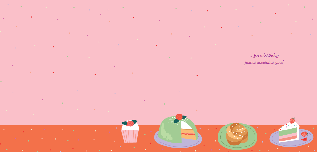Cakes Birthday Card Spinning Wheel