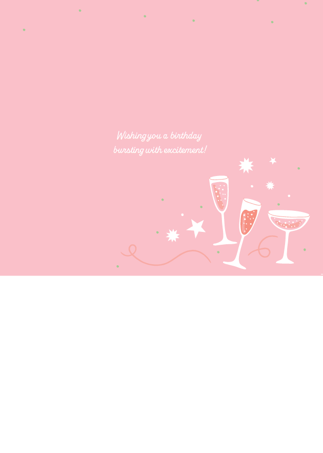 Champagne Birthday Card Spinning Wheel