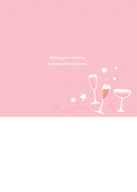 Champagne Birthday Card Spinning Wheel