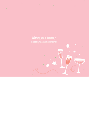 Champagne Birthday Card Spinning Wheel
