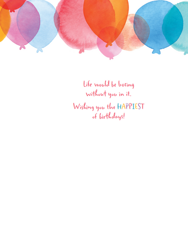 Thanks for Being Born Balloons Birthday Card