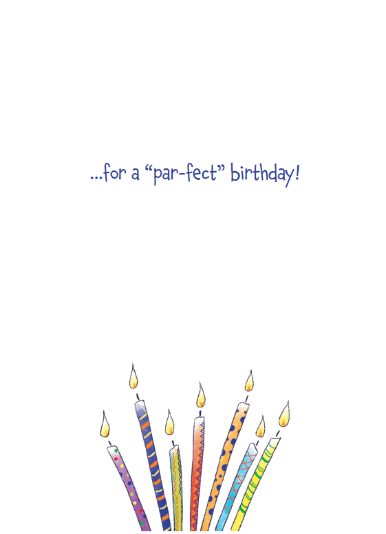 Pictura Golf Bag Birthday Card featuring a detailed illustration of a golf bag with clubs, perfect for golf enthusiasts.