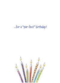 Pictura Golf Bag Birthday Card featuring a detailed illustration of a golf bag with clubs, perfect for golf enthusiasts.