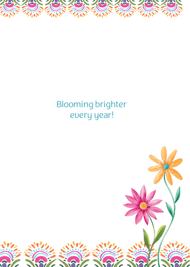 Pictura Blooming Bright Birthday Card featuring colorful floral design and cheerful message, ideal for celebrating birthdays.