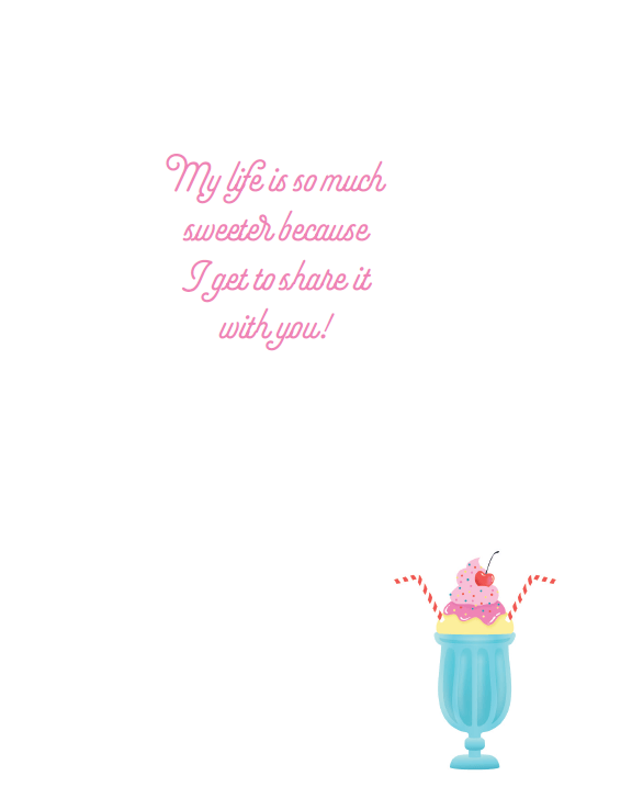 Pictura Diner Milkshake Birthday Card for wife, featuring colorful milkshake illustration and cheerful design for special occasions.