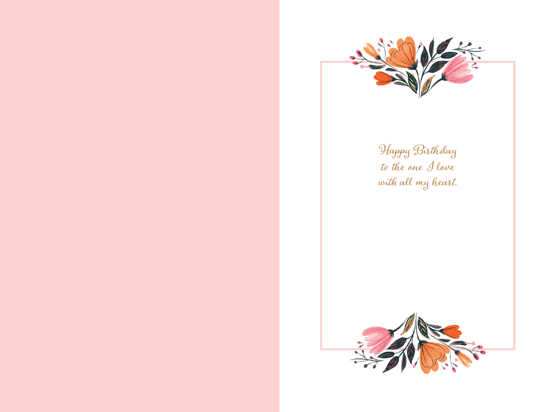 Pictura floral heart birthday card with "One I love" message, featuring colorful flowers on a cheerful greeting card design.
