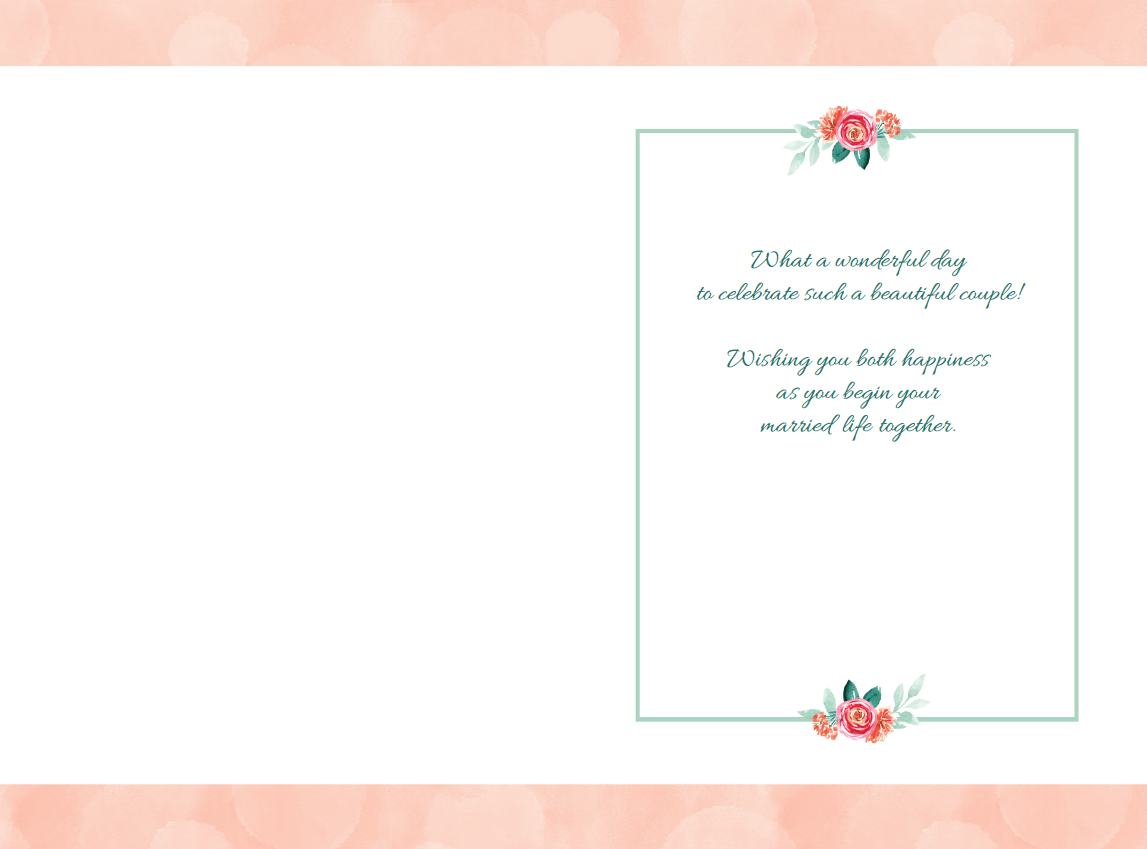 Pictura Best Wishes Wedding Card featuring elegant floral design, ideal for celebrating marriages and special occasions.